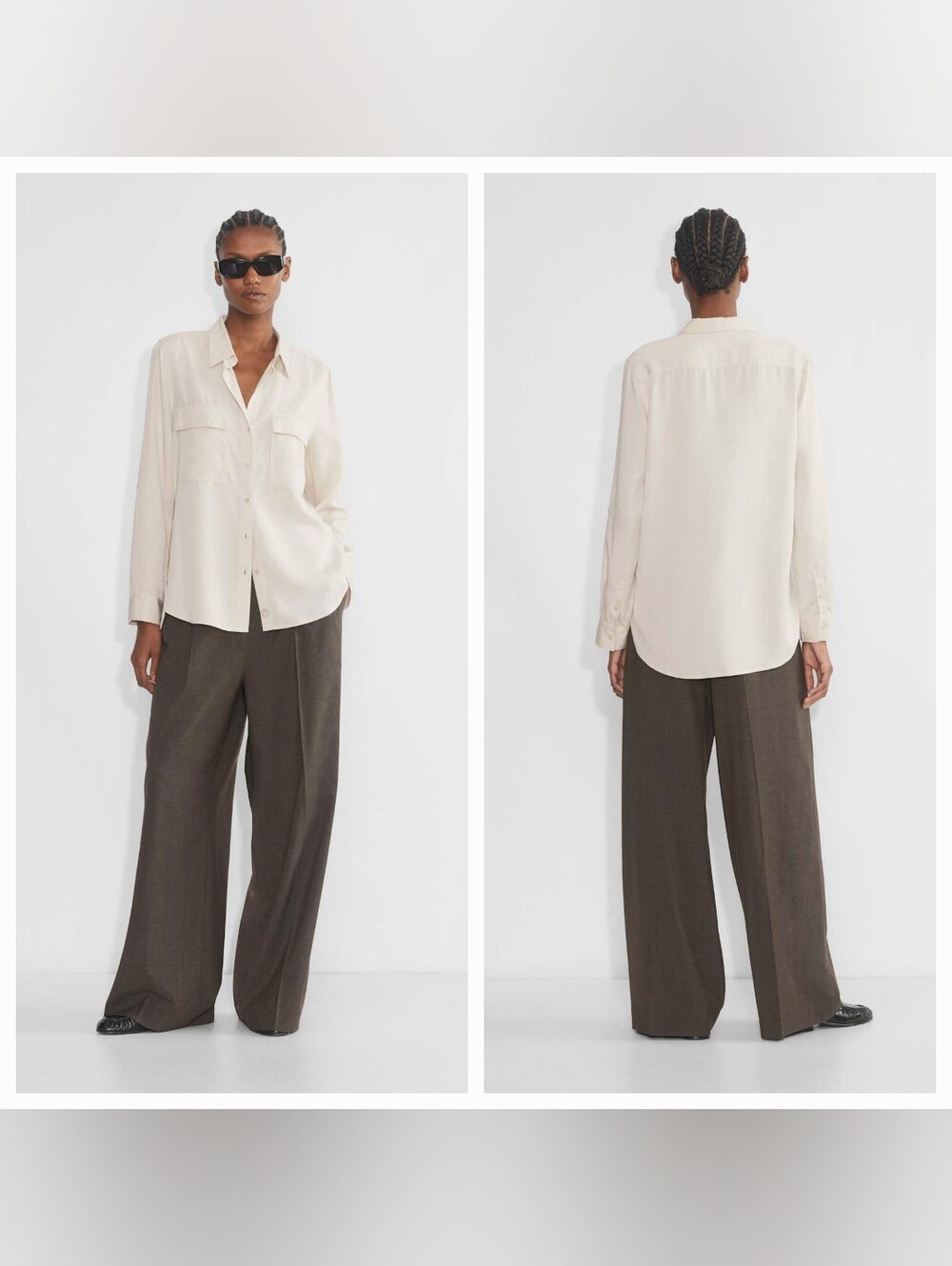 ARITZIA Babaton Utility Shirt Sz Medium Color matte pearl